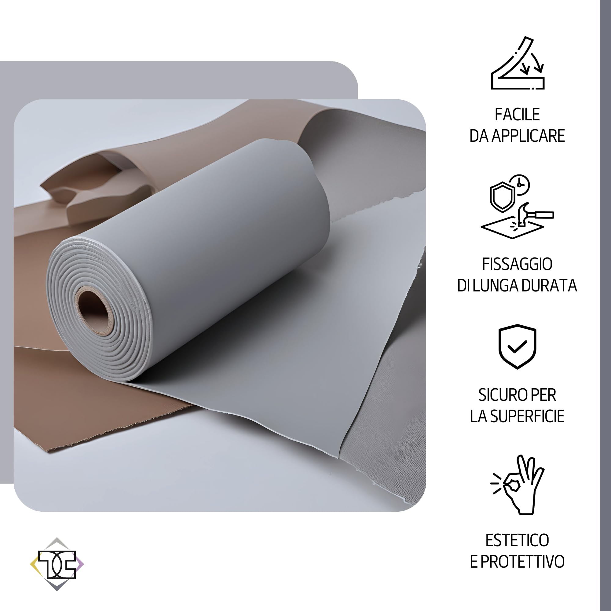 TAPHICEROS Pelle Adesiva per Riparazioni, Grafite, 50cm x 140cm, Metro Di Tessuto, Ecopelle Adesiva Kit Riparazione Pelle Sintetica Per Sedile Auto, Divano, Mobile, Sedia, Fai Da Te.