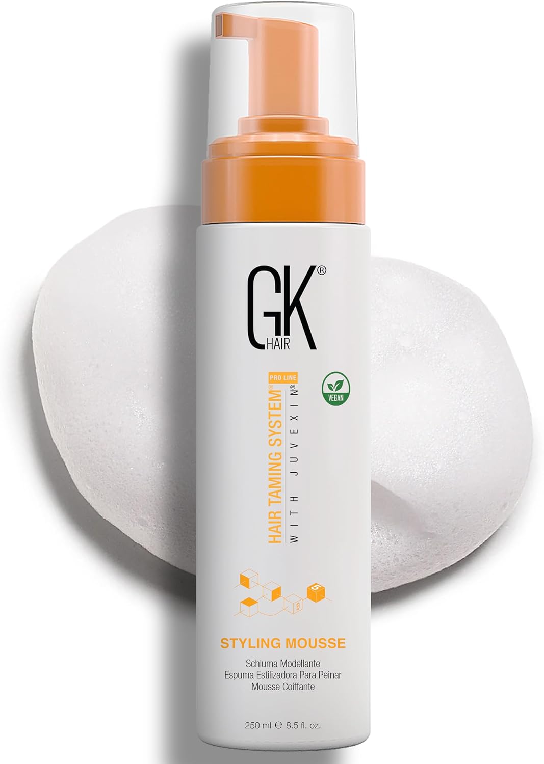 Global keratine GKhair Styling Mousse Hair Styling Moisturizing Hold Volumizing Style Defining Verbetert krullen, Diep vocht, Voegt glans toe, Versterkt en beschermt het haar 250ml