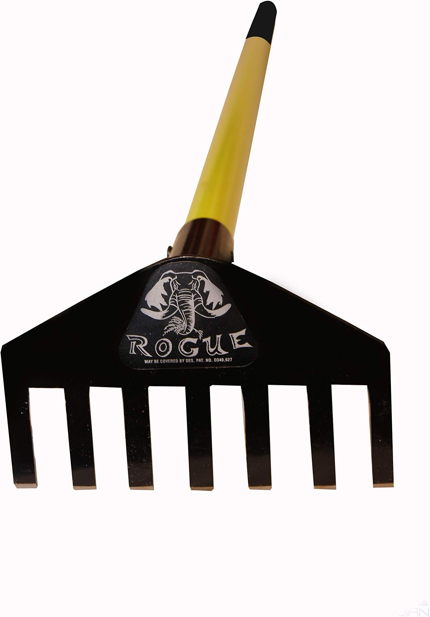 Rogue Garden Rake with 60 Inches Fiberglass Handle, Heavy Duty 8 Inch Metal Rake Head Used for Digging, Gardening, Weeding and as a Cultivator Tool.