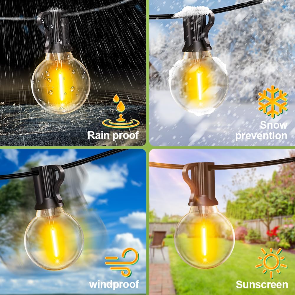 Outdoor-Lights-Garden-Mains-Powered-String-Festoon-Light LED Outside Lighting Waterproof Plug Bulb 10M Patio Gazebo Party Pergola Festival Indoor Backyard Terrace Porch Yard Wedding Connectable G40 - Image 4
