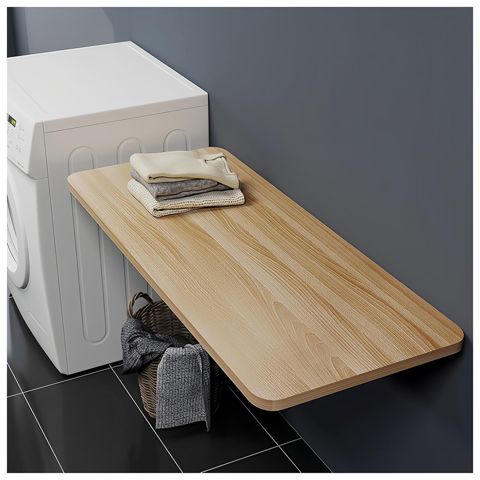 Schwebender Klapptisch Wandtisch, Wandmontierter Drop Leaf Tisch, Multifunktionaler Computertisch für Zuhause, Büro, Bar, Wäsche, Holzdesign, platzsparende Lösung