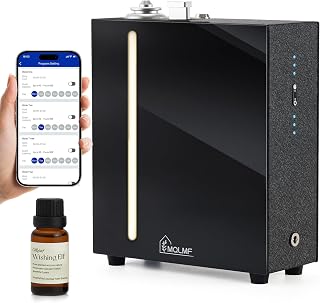 HVAC Diffuser Scent System - 3000 Sq Ft,WiFi & Bluetooth App Remote Control,Waterless,Quiet,Ambient Light,Metal,Commercial Hotel Collection Whole House Diffuser Machine - Black