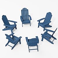 Vista 8 de MXIMU Silla Adirondack plegable para exteriores: fácil montaje y cómodas sillas Adirondack - Sillas plegables compuestas para hoguera - Silla