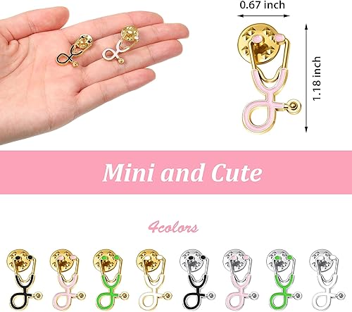 Miniatura 2 de Yaomiao Nurse Doctor Pins Stethoscope Brooch Pins Stethoscope Enamel Lapel Pin Cute Schoolbag Pin Badges for Christmas Doctor Nurse Medical Students