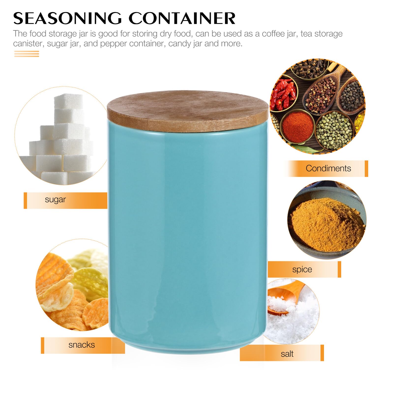 DOITOOL Barattolo Sigillato in Ceramica 900ml Coperchio, Contenitore per Cereali e Conservazione Alimenti da Cucina, Resistente All’umidità per Tè, Frutta Secca e Snack