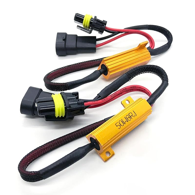 Kit Resistor de Carga O-NEX 9006 LED 50 W 8 ohm com Chicote Relay Anti-Flicker – 2 unidades