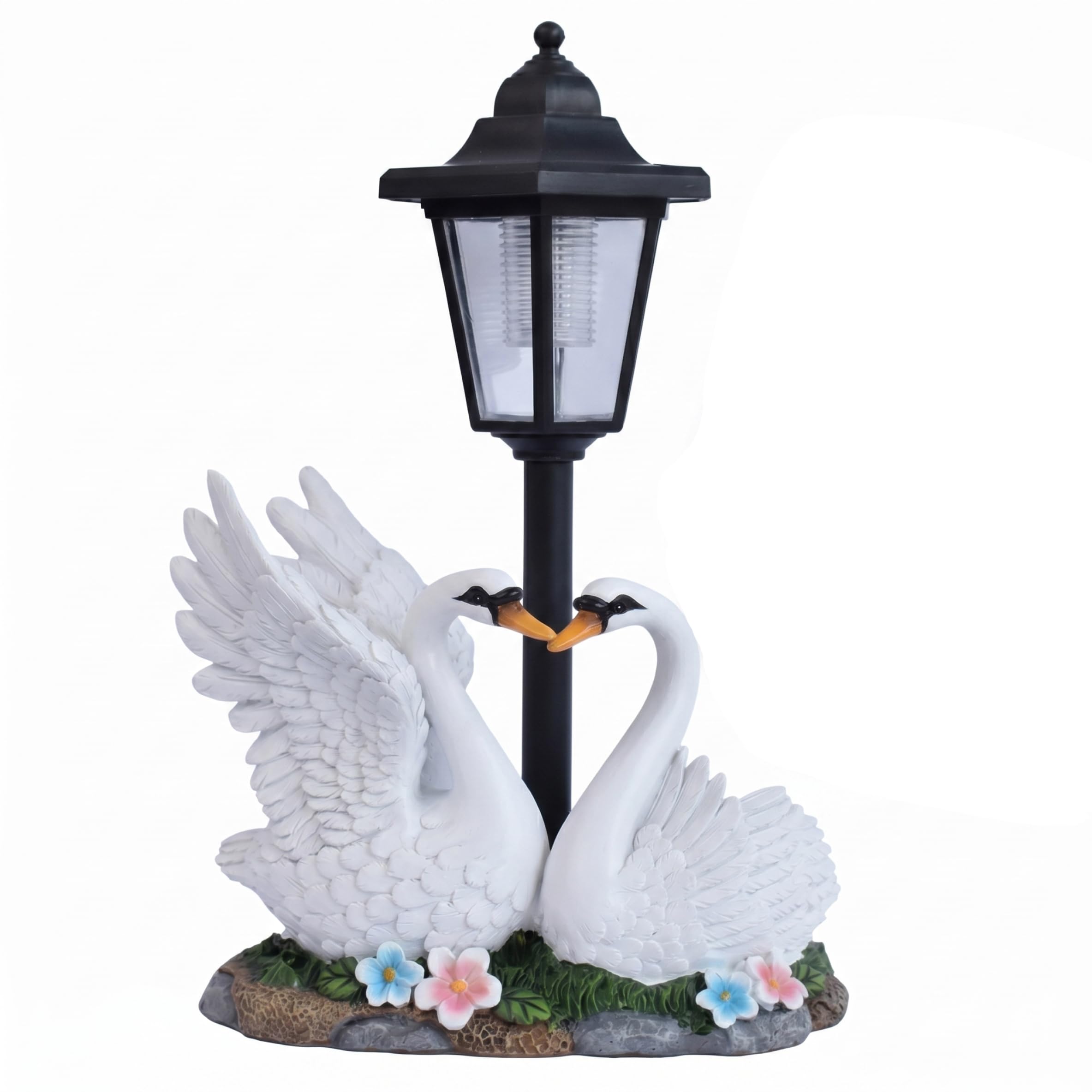 AwnsIMfreien Solar Garden Statues, Couple Swan Statue With Solar Light, Outdoor Duck Figurine For Patio & Porch Decor, Swan Statue