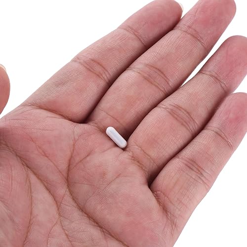 Miniatura 5 de MECCANIXITY Agitador magnético mezclador barra de agitación barra 12 mm (0.47 ") x3mm cilindro forma PTFE recubrimiento imán blanco para laboratorio