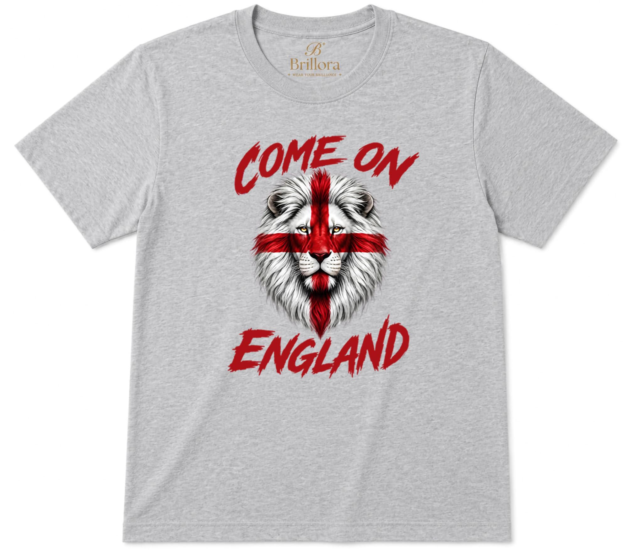 England 2026 T-Shirt - England Football Fan Shirt - Football Supporter Gift Tee Top Heather Grey