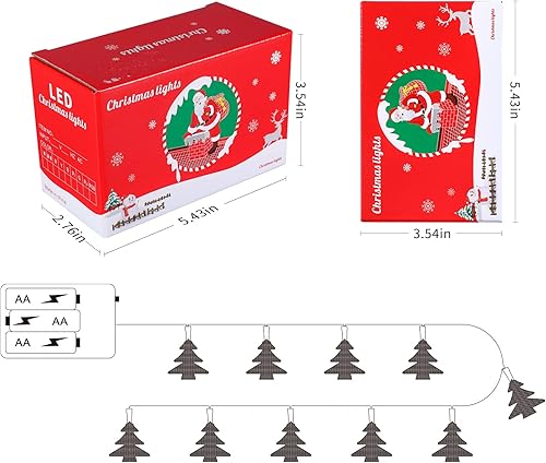 Miniatura 7 de KALEDI - Decoraciones de Navidad 40 luces LED para árbol de Navidad funciona con pilas 2 modos para interiores y exteriores bodas fiestas Navidad