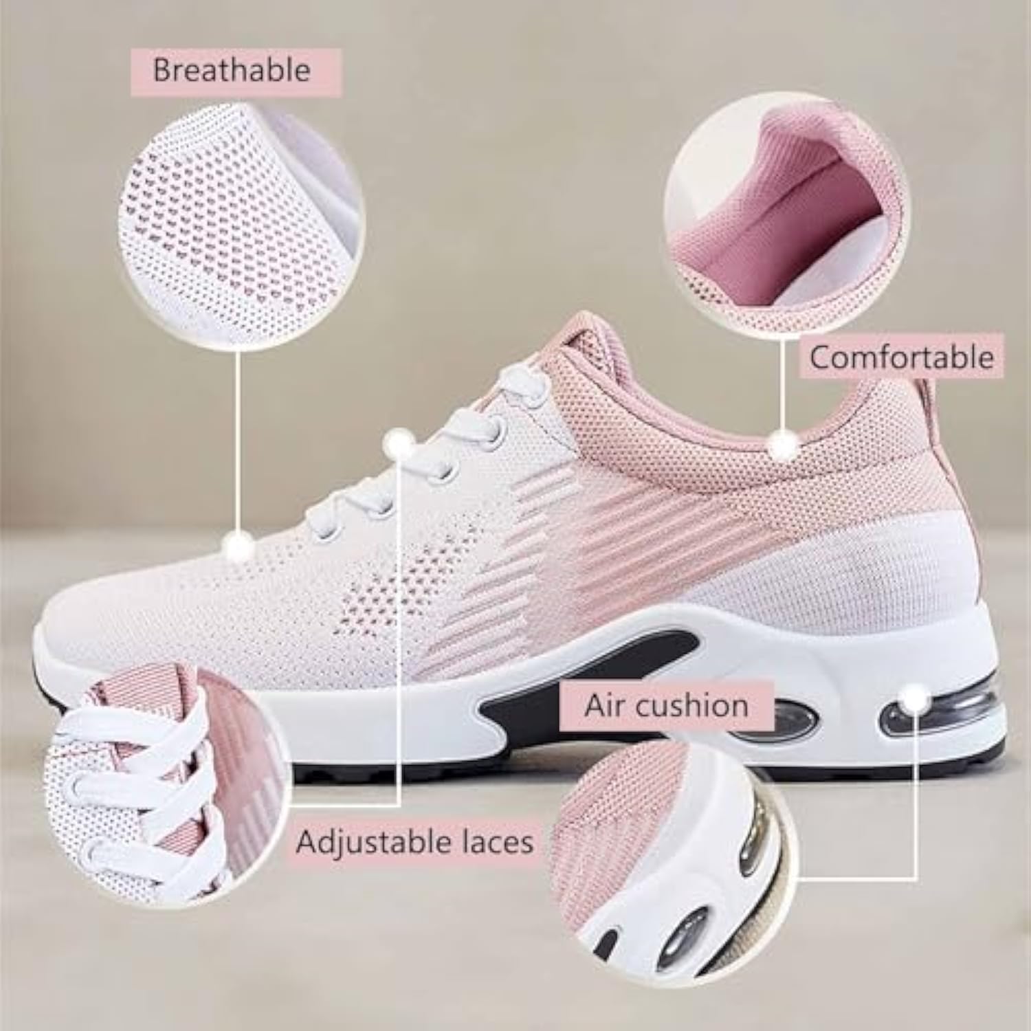 Baskets orthopédiques pour Femmes, Chaussures de Marche avec Soutien de la voûte Plantaire, Chaussures décontractées en Maille Respirante avec Coussin d'air