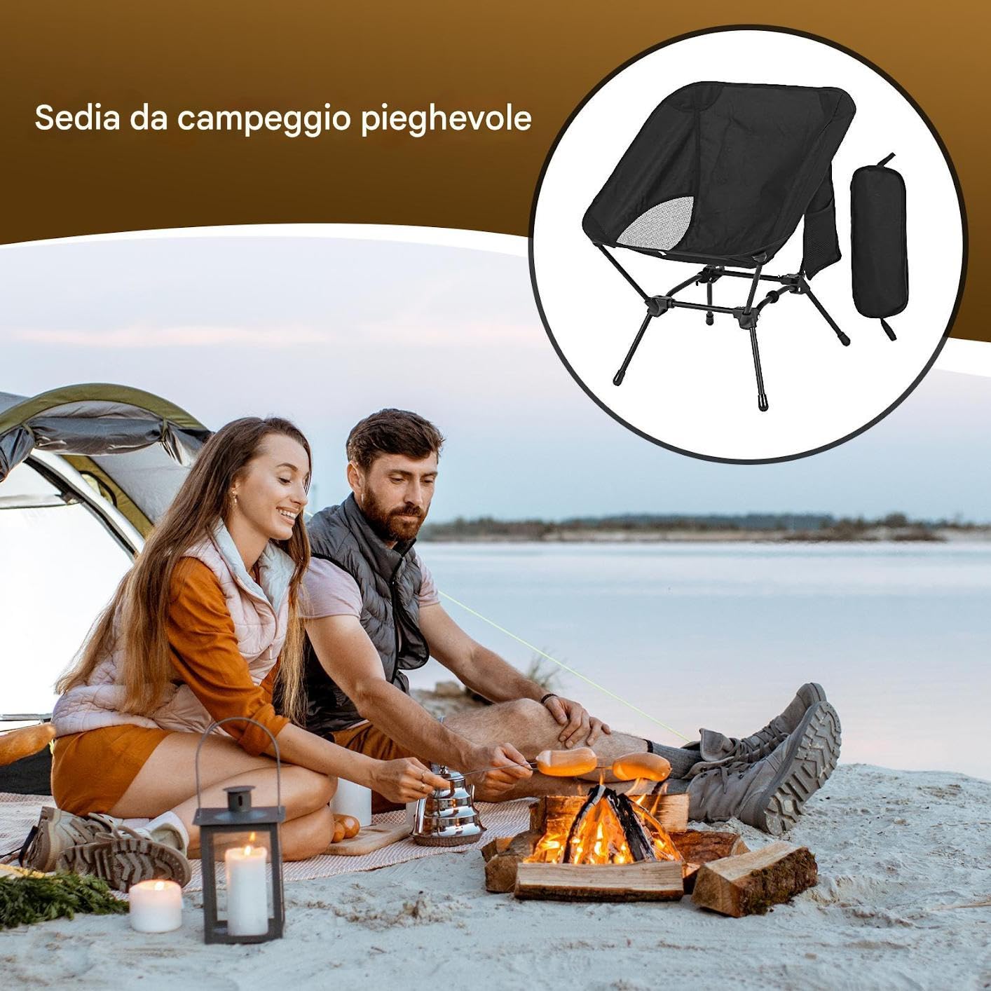 Chaises pliantes pour extérieur, chaise portable de jardin, chaise de camping avec poche latérale pour jardin, terrasse, plage, pique-nique