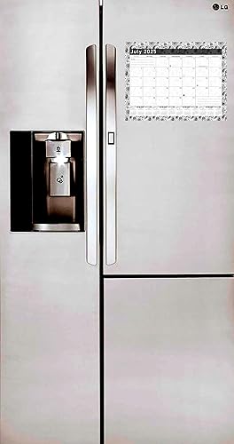 Miniatura 2 de Calendario mensual magnético/de escritorio 2025-2026 – Calendario de escritorio de 18 meses / calendario de pared / planificador - (cachemira negra