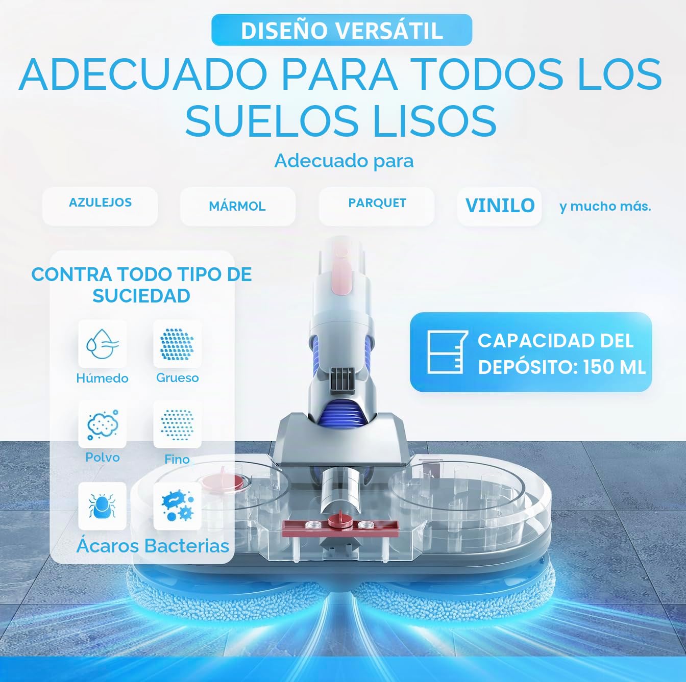 Prueba ganadora – Accesorio para aspiradora Dyson V7/V8/V10/V11/V15/Gen5 – Aspiradora húmedo seco – con depósito de agua extraíble, depósito de llenado