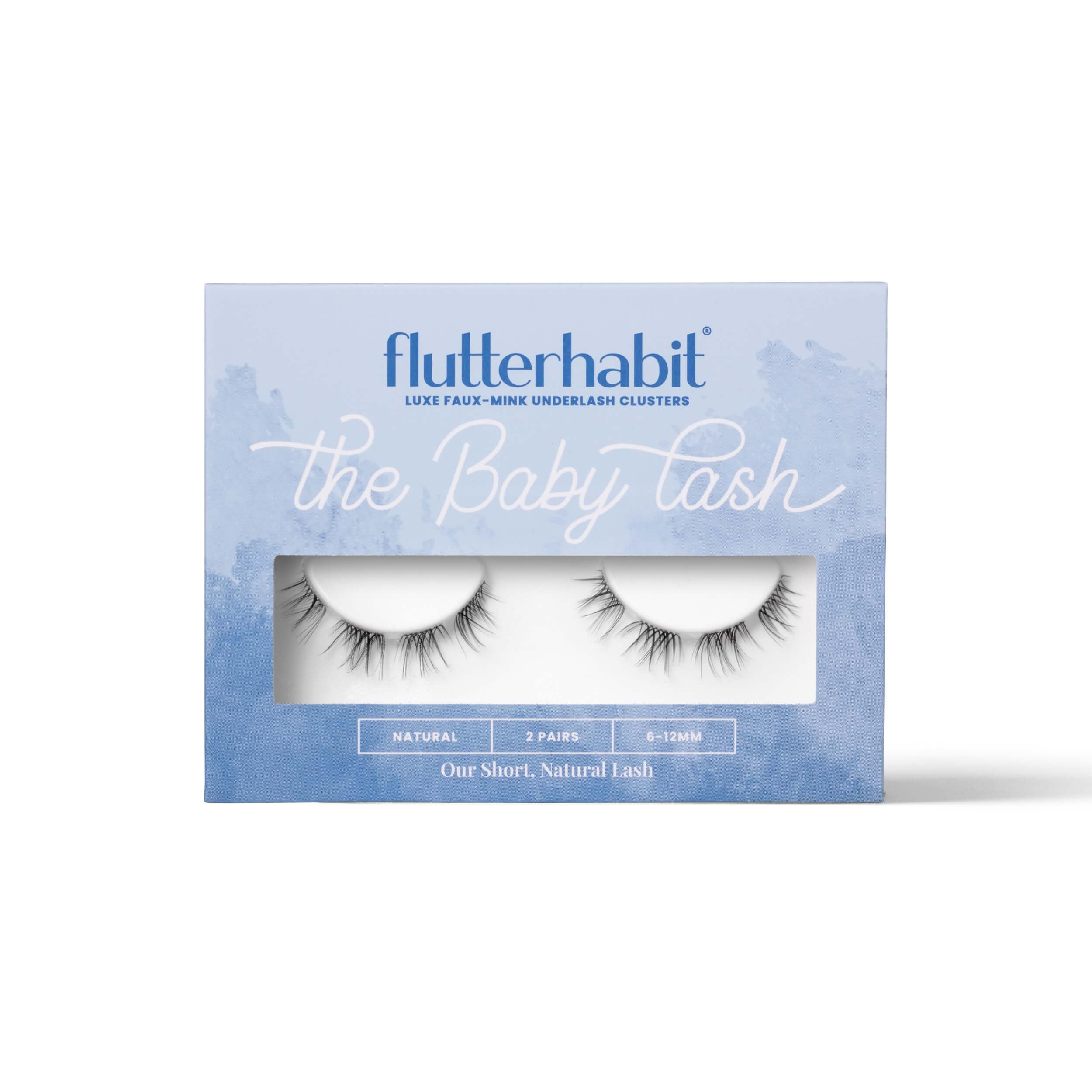 FlutterHabit The Baby Lashes 2 Sets of Eyelashes DIY Lash Extensions Up to 10 Day Lash Wear Salon