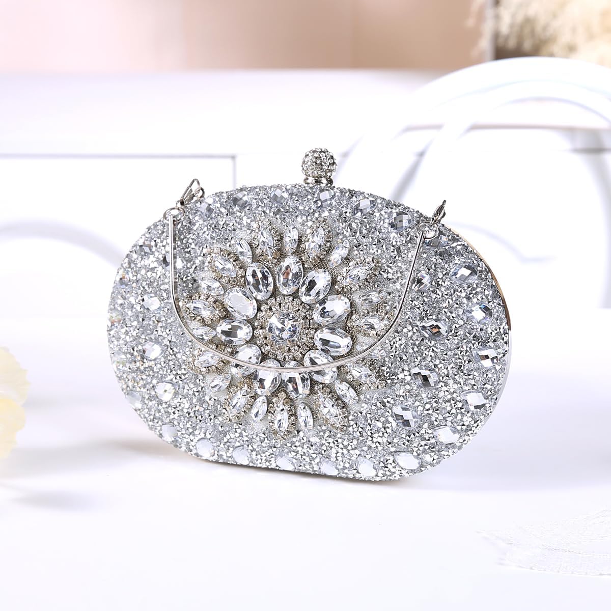 Women's Evening Bags Sparkly Rhinestone Clutch Purses Luxury Handbags | Sparkly, Rhinestone, Luxury, Sparkly, Rhinestone, Luxury - Image 3