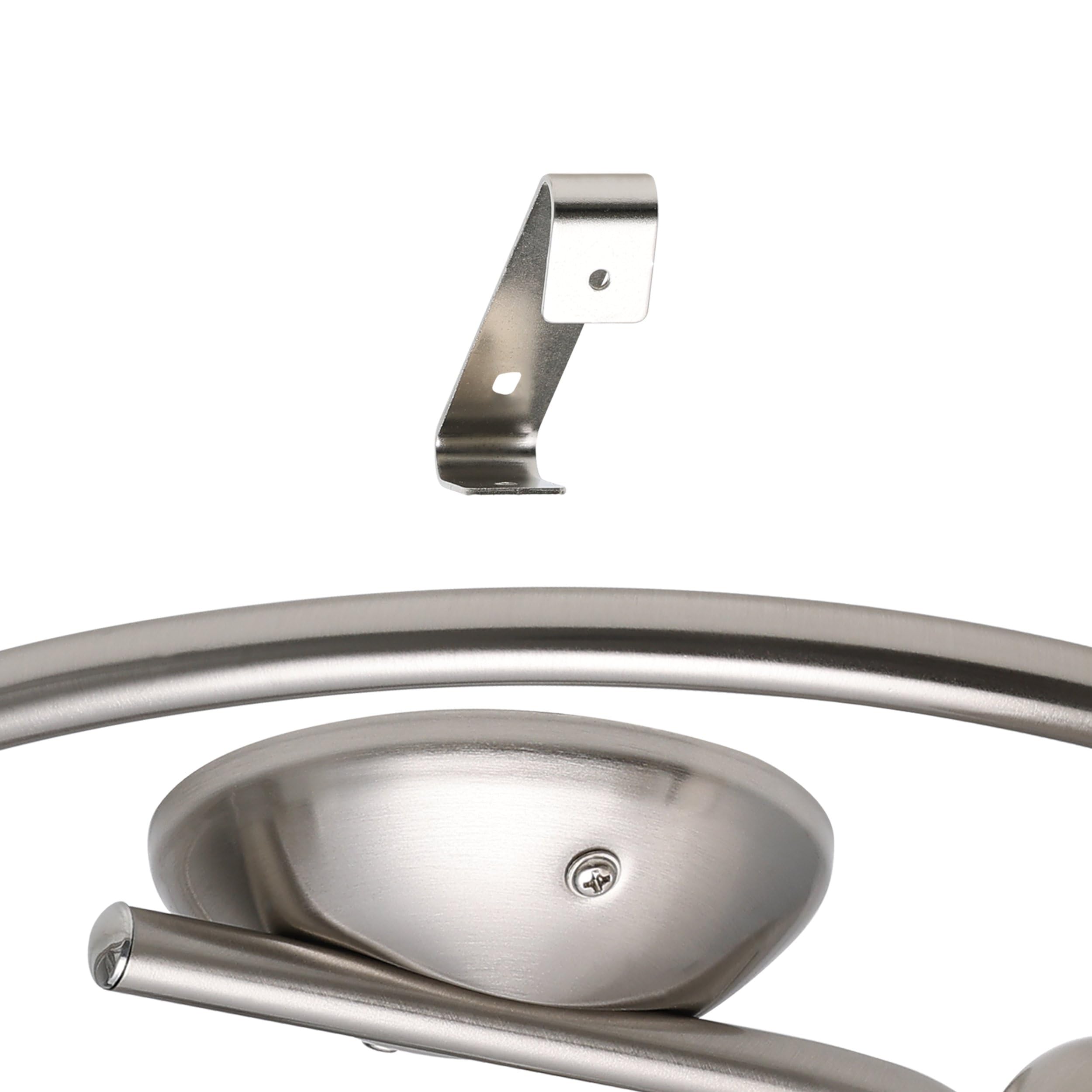 EGLO Deckenlampe Dakar 1, 3 flammige Deckenleuchte, Deckenspot aus Stahl | Farbe: Nickel matt, Glas: Milchglas mit Wischtechnik, weiß, Fassung: E14