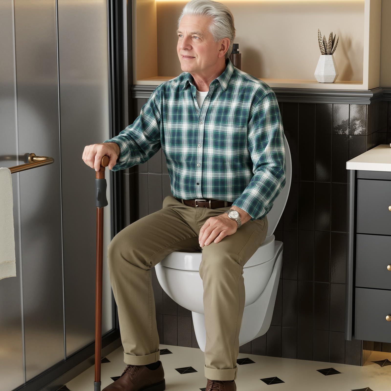 CECIPA Deska sedesowa podwyższona 5 cm – deska sedesowa z duroplastu wolnoopadająca, obciążenie do 250 kg, ergonomiczna i łatwa do czyszczenia