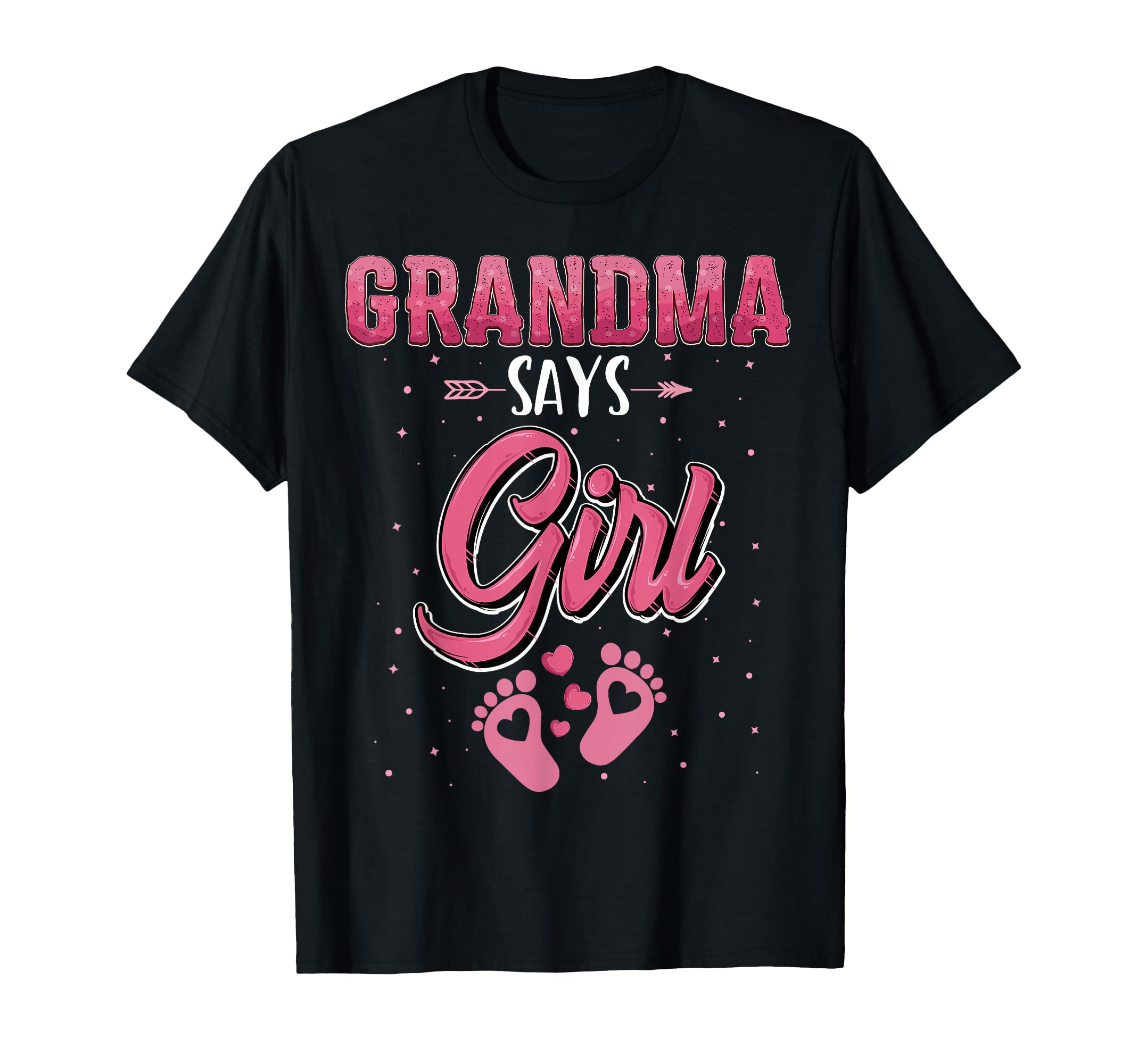 Gender Reveal Grandma says Girl Baby Matching Family Set T-Shirt
