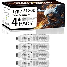 Type 2120D Toner Cartridges Compatible for Ricoh Aficio 1022 1027 1032 2022 2022SP 2027 2032 3025 3025P 3025SP 3025SPF 3025SPI Printers, Office Printing is Easy Clear Smooth 4 Pack Black