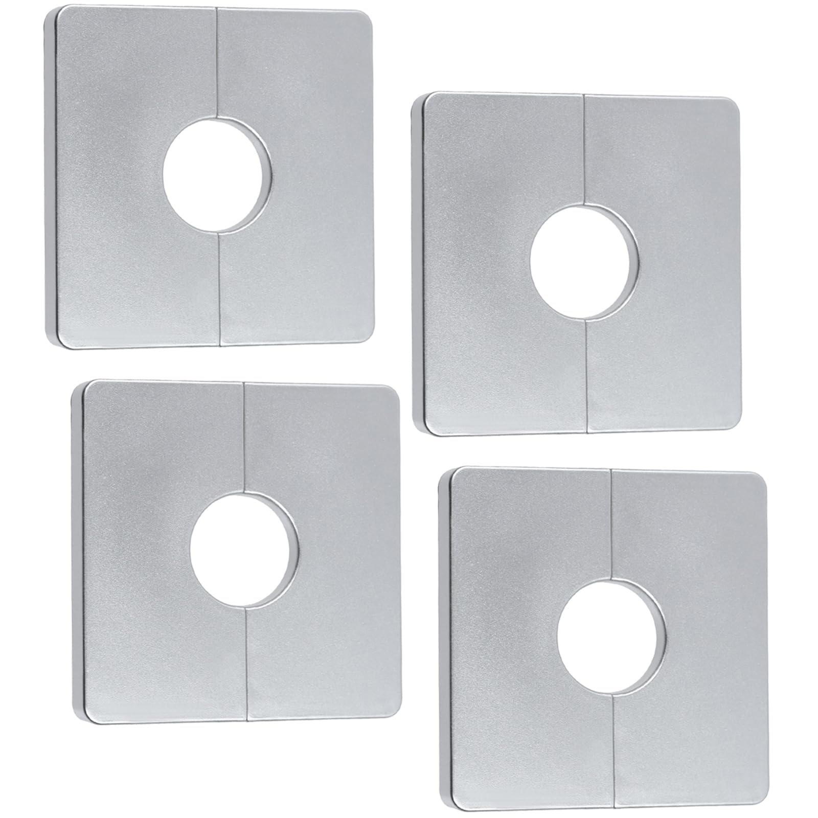 Wall Rosette Plate, 4 Pieces, 2.7cm Large Hole Silver Self Adhesive Pipe Cover, 8.5cm ABS Faucet Cover, Water Pipe Wall Hole Decoration for Laundry Room, Bathroom, Kitchen-image-43