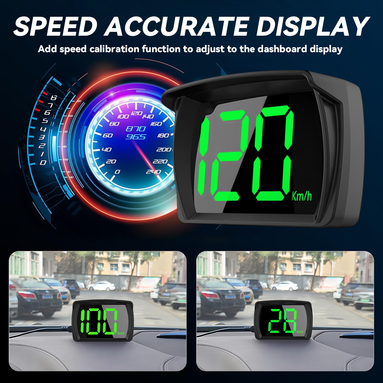 Tachimetro digitale universale HUD Head Up display, per auto, moto, bici