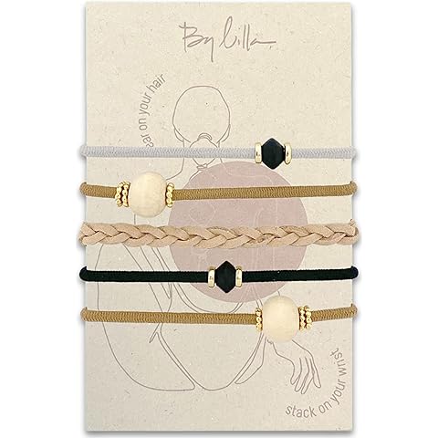 By Lilla Bracelet Hair Ties - Stretchy Hair Tie Bracelets - Decorative Handmade Jewelry for Women’s Wrist and Ponytail