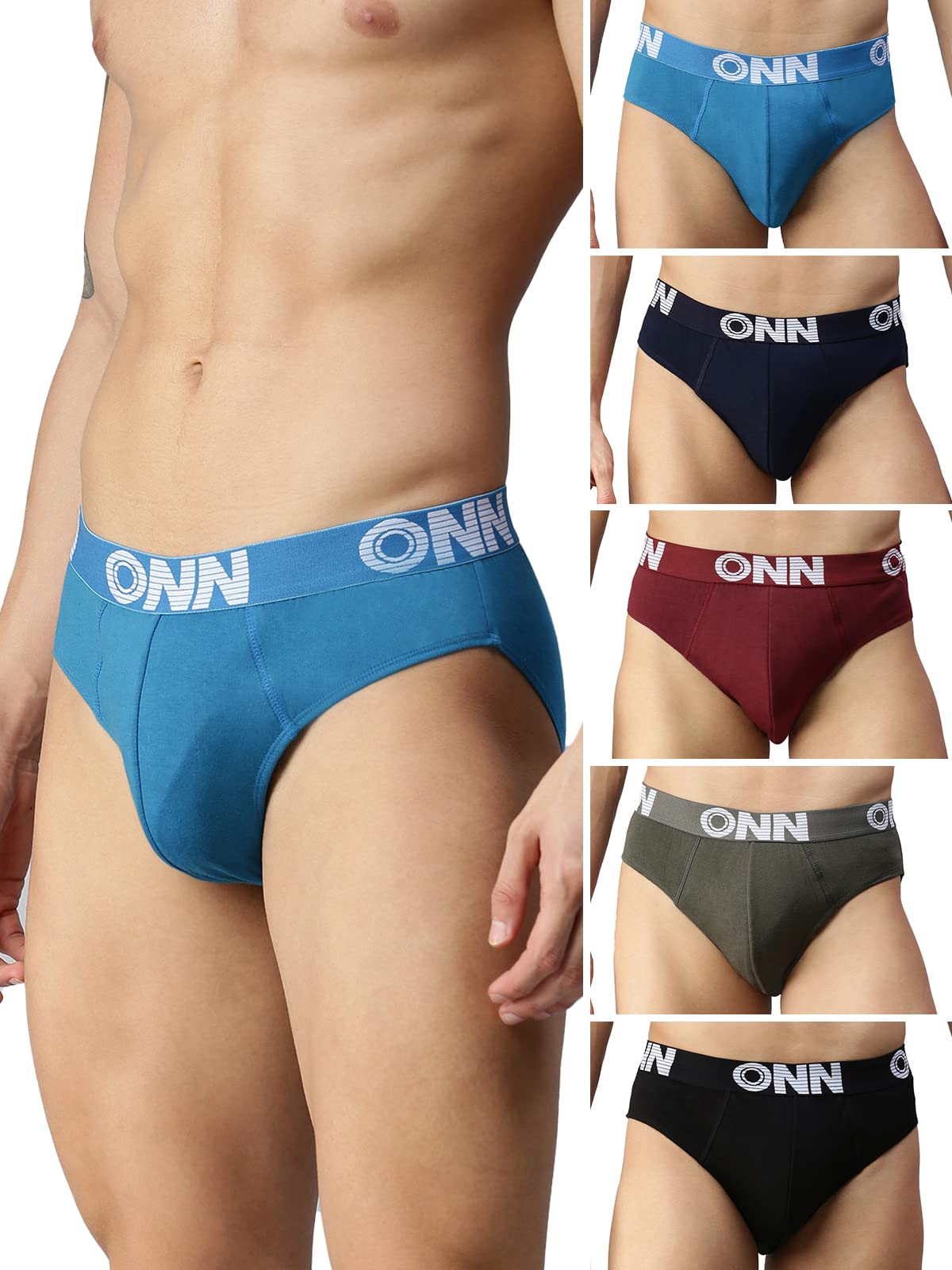 onn Relaxz Men's Briefs Sung fit Solid Innerwear | Men's Solid Cotton Mid Rise Briefs | Colors & Print May Vary | OR153 |-picture-42