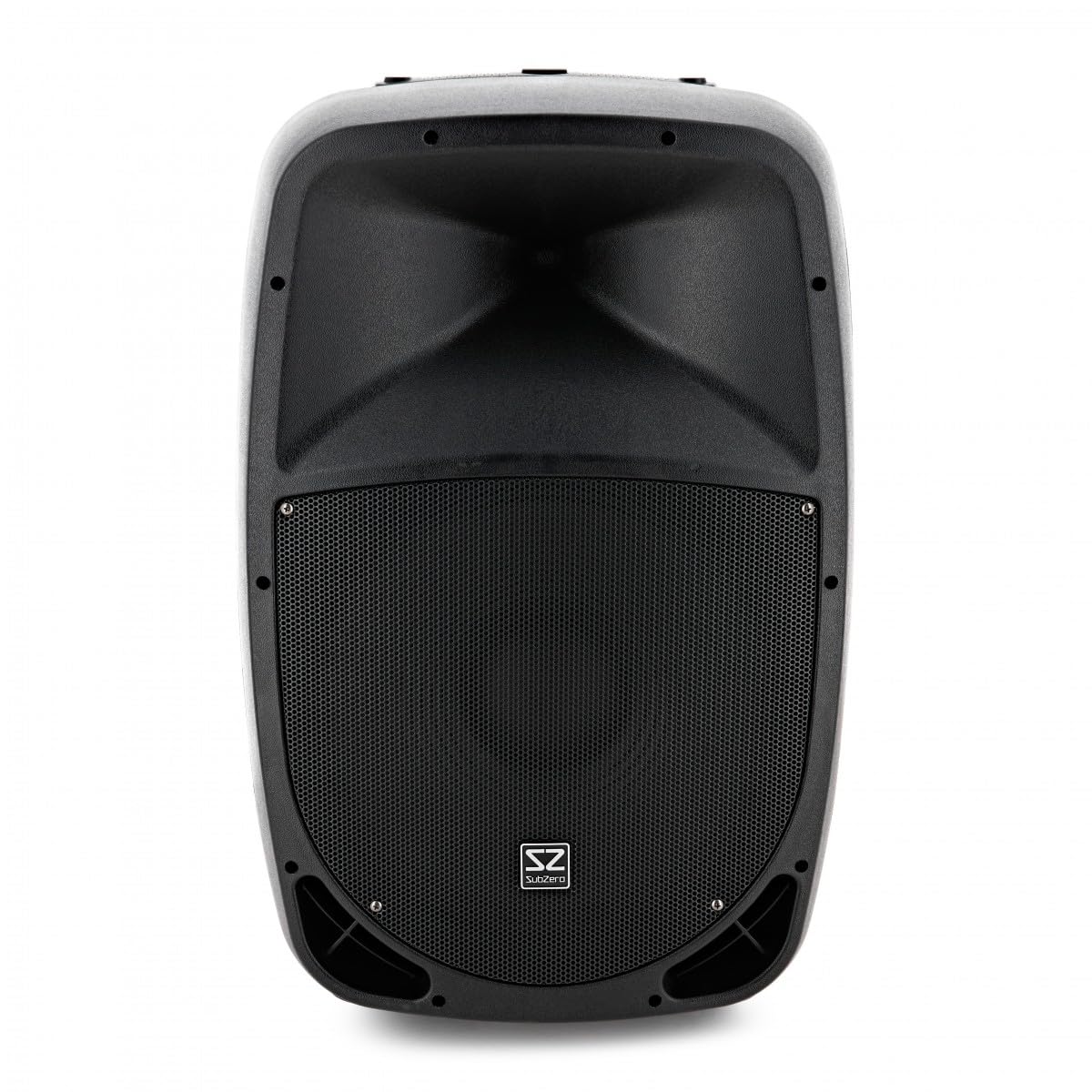 SubZero P15 Tragbarer PA-Lautsprecher mit Bluetooth und Funkmikrofonen | Bis zu 4 Stunden Akkulaufzeit, Trolley-Design mit Rollen, Mediaplayer mit USB, SD und Bluetooth