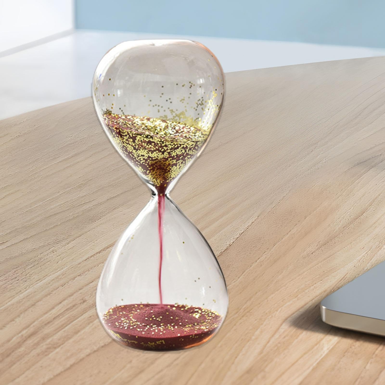 2 X Reloj de Arena con, Temporizador de Arena, Hogar, Hecho a Mano, Decoración de Mesa, Temporizador para Regalo de Cumpleaños, Familia, Niñ, 4 Piezas