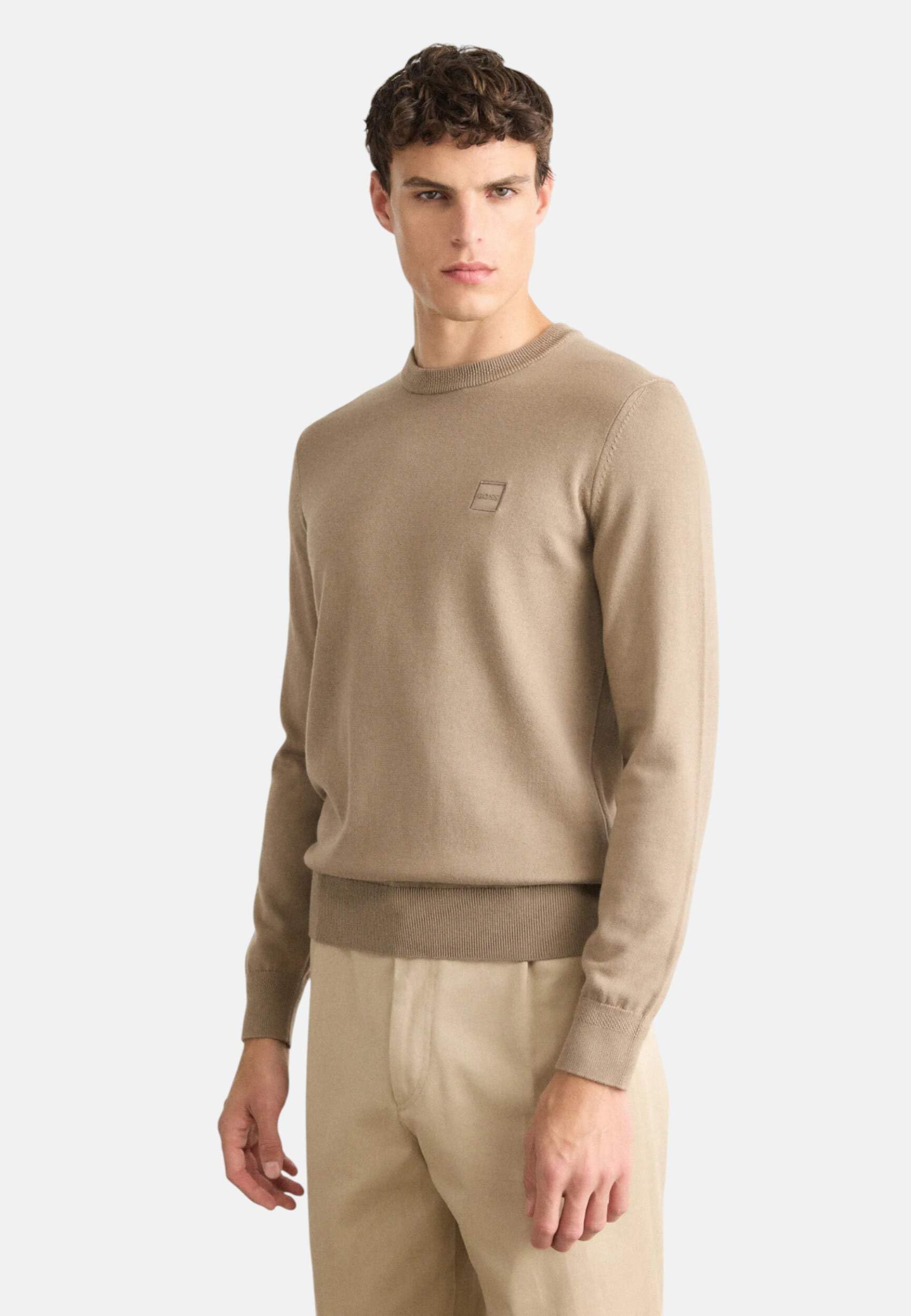 Boss ORANGE Strickpullover Kanovano Cotton Cashmere mit Rundhalsausschnitt – Bild 4