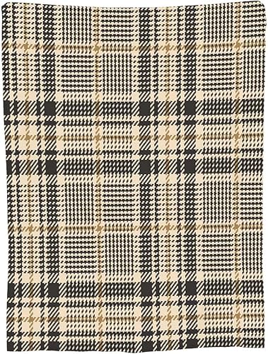 Manta de 30 x 40 pulgadas, manta de franela dorada de tartán con gráficos a cuadros, suave, acogedora, mullida y cálida para adultos en sofá, cama,