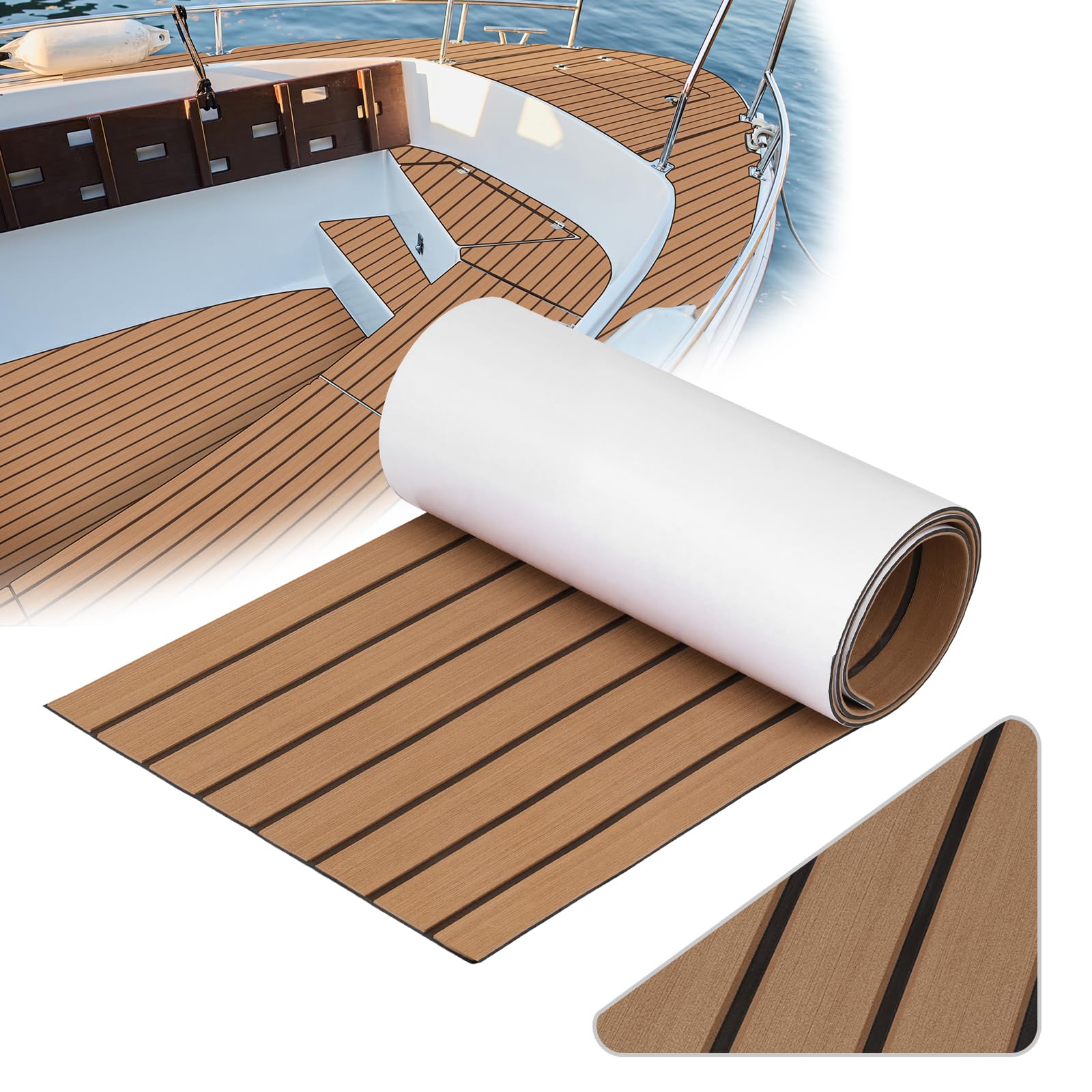 EVA Teak-Schiffsbodenmatten - Selbstklebend & Rutschfest Für Boote