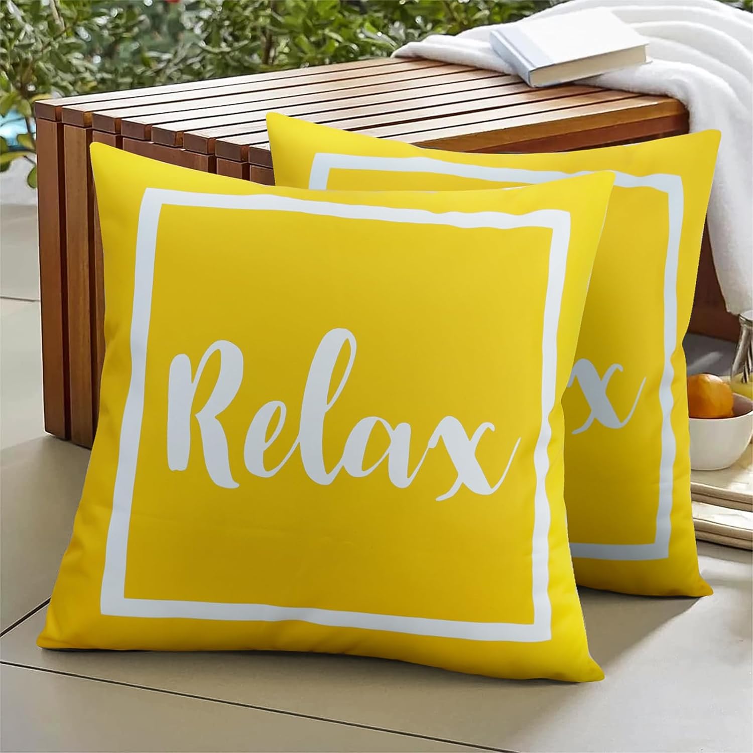 Adabana Outdoor Waterproof Throw Pillow Covers Set of 2