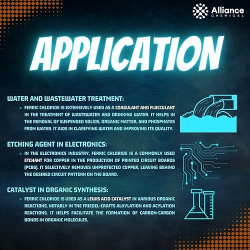 Miniatura 5 de Cloruro férrico 40% - 1 galón - 128 onzas líquidas - Solución de grabado de cobre - Usos Tratamiento de agua - Química de origen nacional - Hecho en