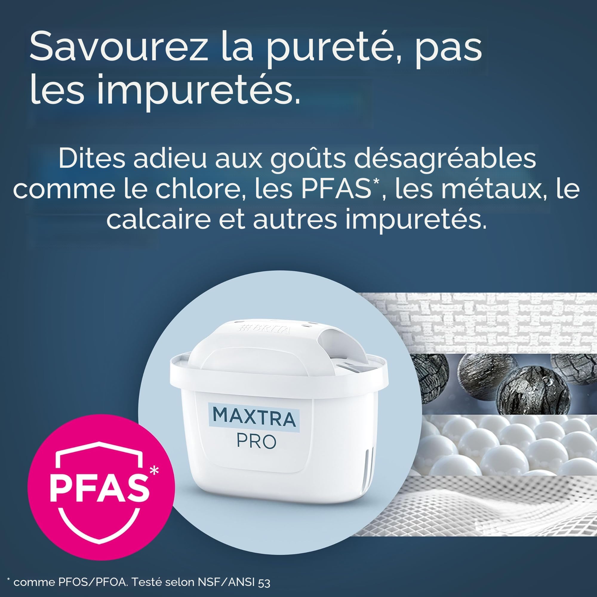 BRITA Filtre pour robinet MAXTRA PRO All-in-1 - Pack de 6 filtres - Réduit le chlore, le calcaire, les PFAS et les métaux, filtre original compatible avec carafes filtrantes BRITA
