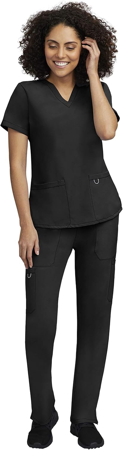 Scrub Set for Women, Professional V-Neck Top with Comfortable Drawstring Pant with 5 Pockets - 100200