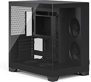 Fractal Design Pop 2 Vision Black Panoramic Glass PC Gaming Case - Dual-Chamber Layout - Four Reverse Fans Included – Reverse Connector & ATX/E-ATX/mATX/ITX