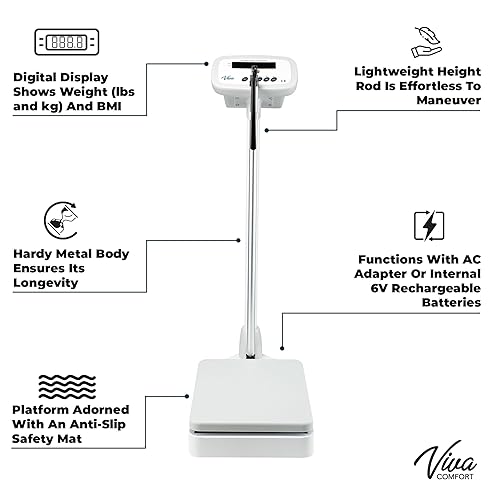 Miniatura 3 de Báscula médica digital para peso corporal, báscula médica digital de grado médico, báscula profesional para médicos de altura y peso