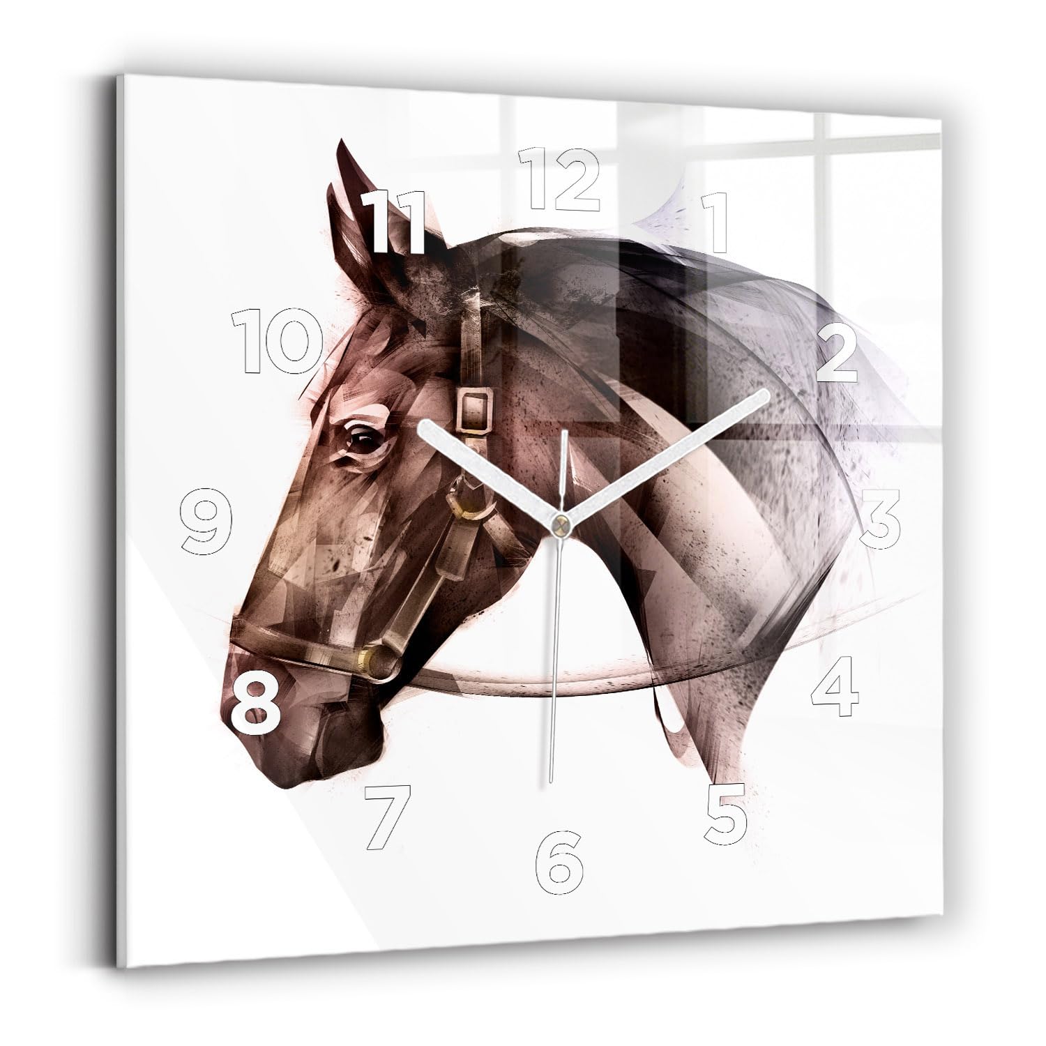 Horloge murale carrée 30x30 cm à mécanisme silencieux Wallfluent
