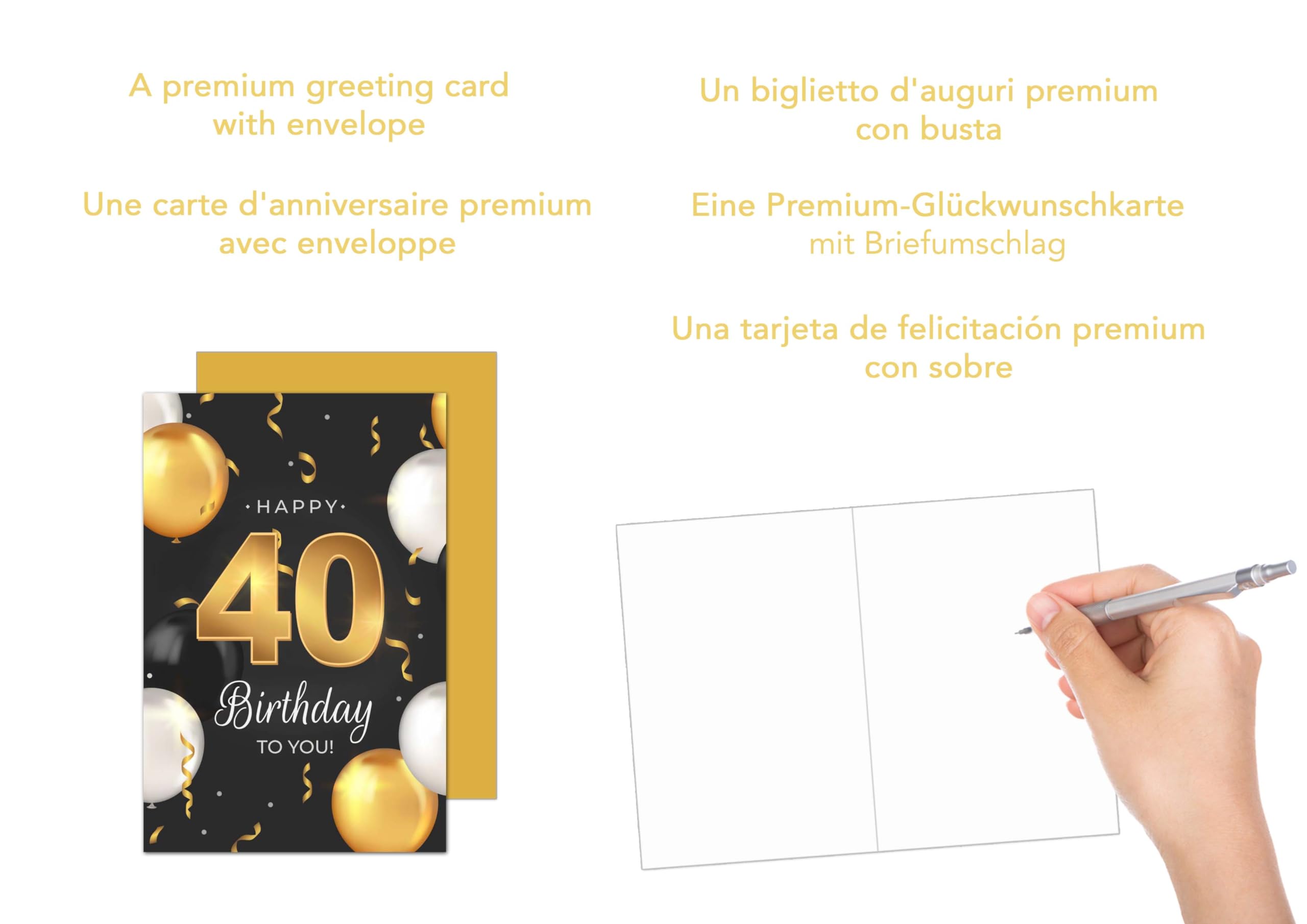 Edition Seidel Biglietto di auguri di compleanno con busta, biglietto di auguri Billet Palloncini Happy Birthday Biglietto di auguri per donna e uomo (G3446 SW023