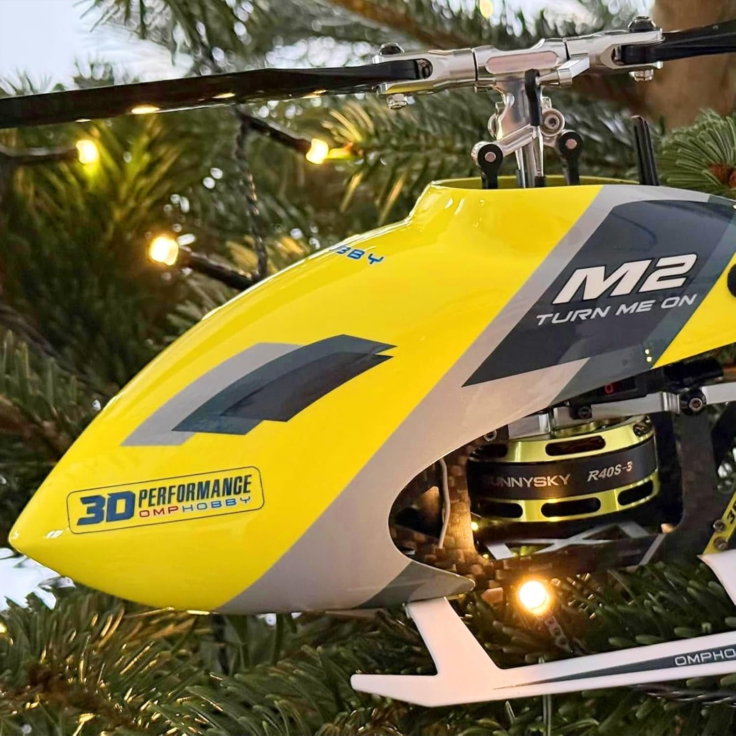 OMPHOBBY M2 EVO MK2 RC Helicopter for Adults - 6CH 3D Aerobatic RC Helicopters Outdoor with Dual Brushless Direct-Drive Motors, Outdoor Mini RC Aircraft for Advanced Pilots（PNP Version, Yellow