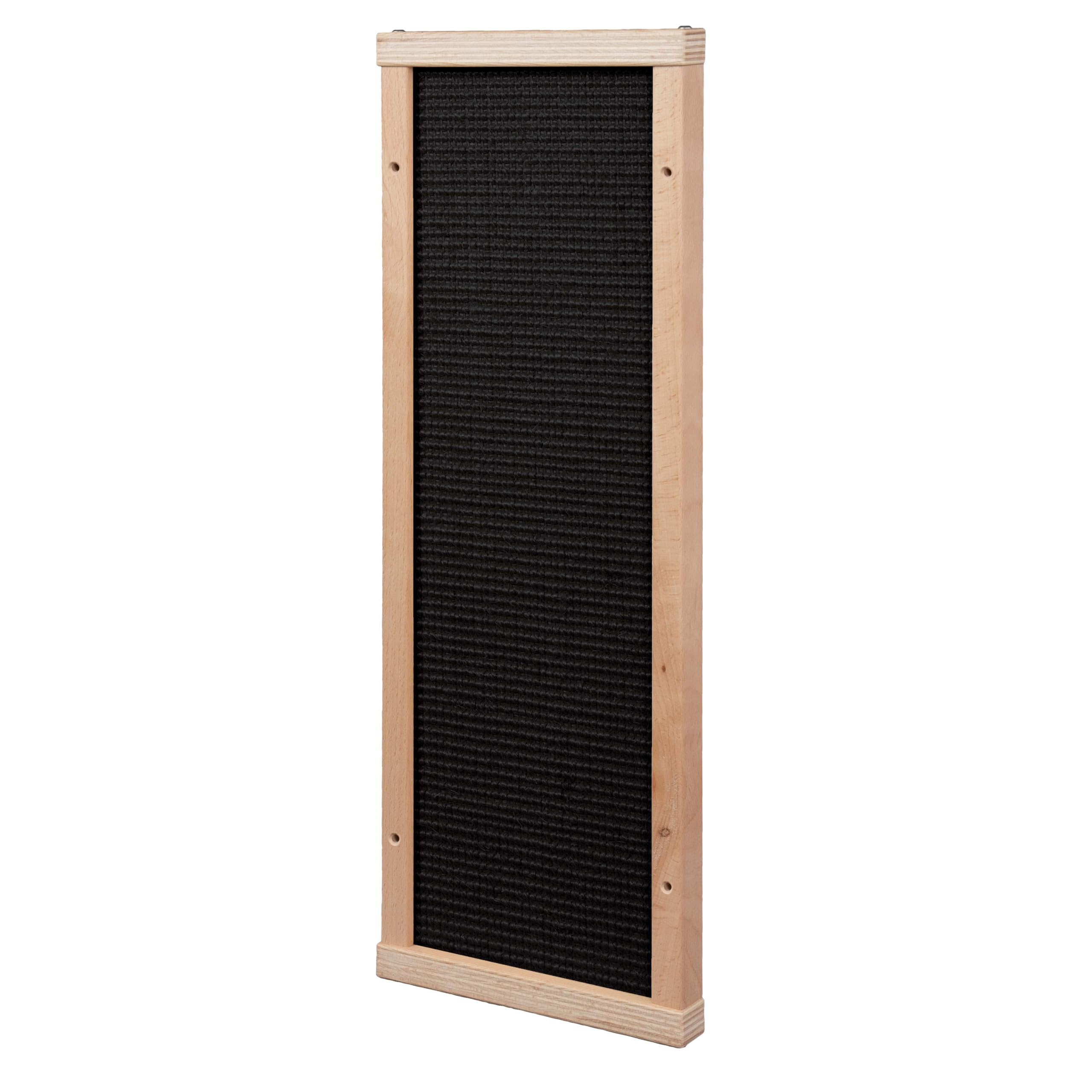 Kratzbaumland Premium-Kratzbrett aus Buchenholz mit austauschbarem Sisalteppich, nachhaltig, wandmontage für Katzen (70 cm - Sisal Schwarz)