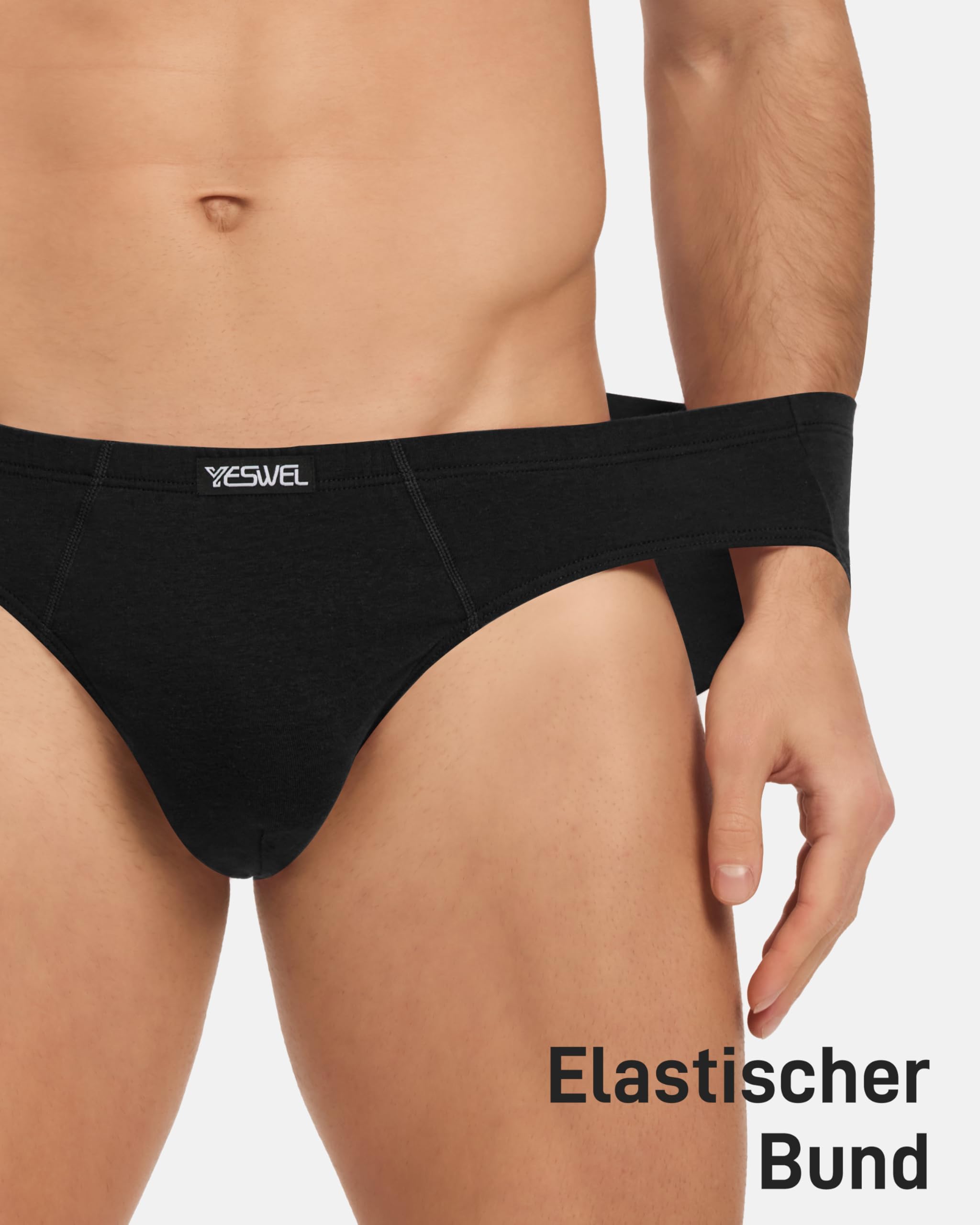 YESWEL Unterhosen Männer Slip 7er Pack, Atmungsaktive Baumwolle Unterwäsche Herren Mit Elastischer Bund, Kratzfreie Etiketten (Gr. S-3XL)
