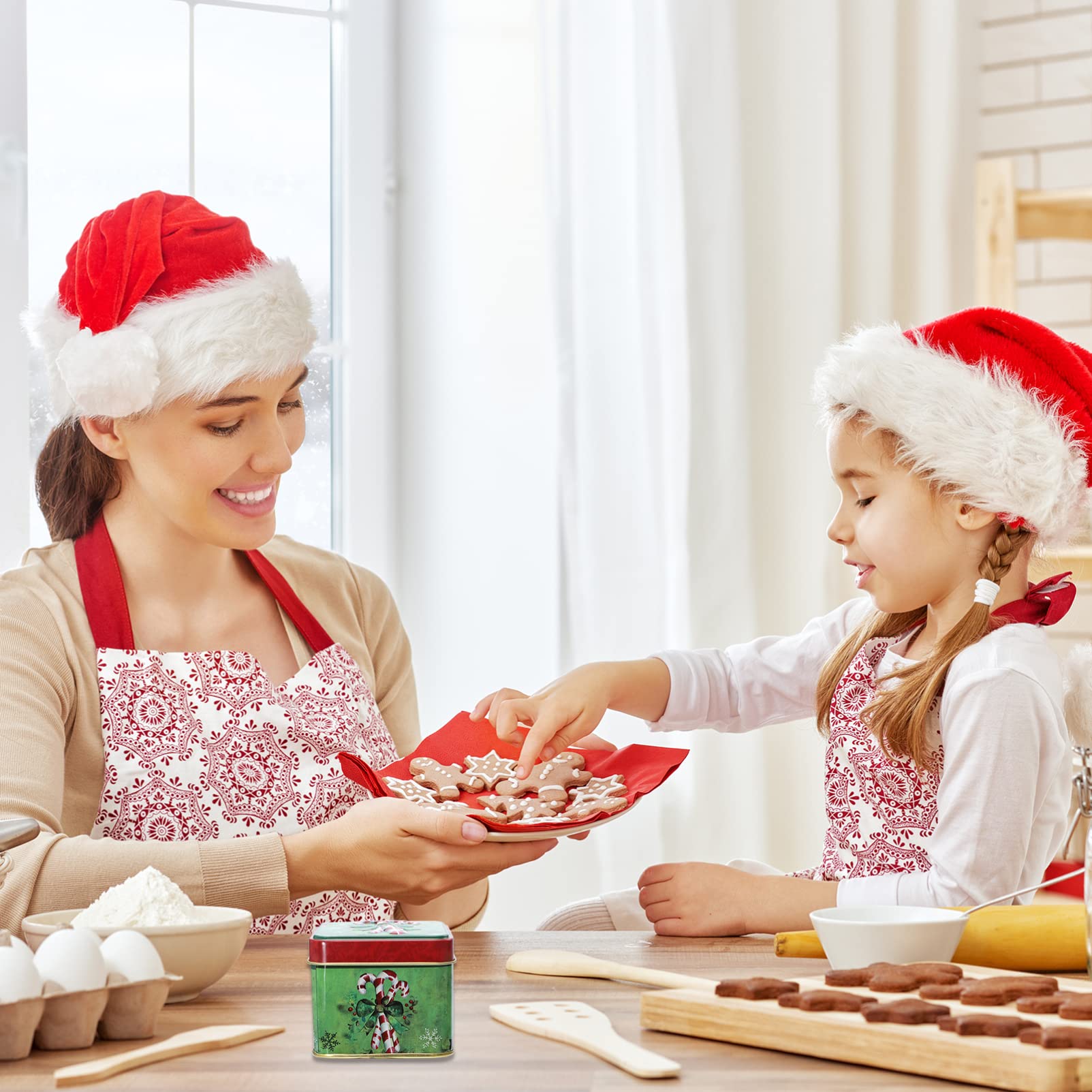 NUOBESTY 3 Set Scatola Di Caramelle Natalizie Scatola Di Biscotti Scatole Illuminate Di Natale Scatole Natale Confezioni Confezione Di 3 Pezzi * 3