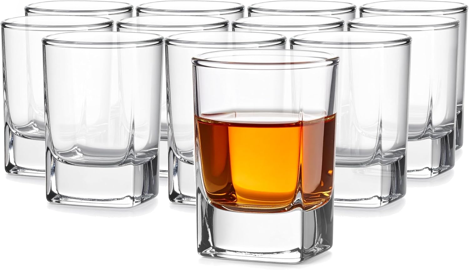 Shot Glasses with Heavy Base Set of 12 55 ml Transparent Dishwasher Safe