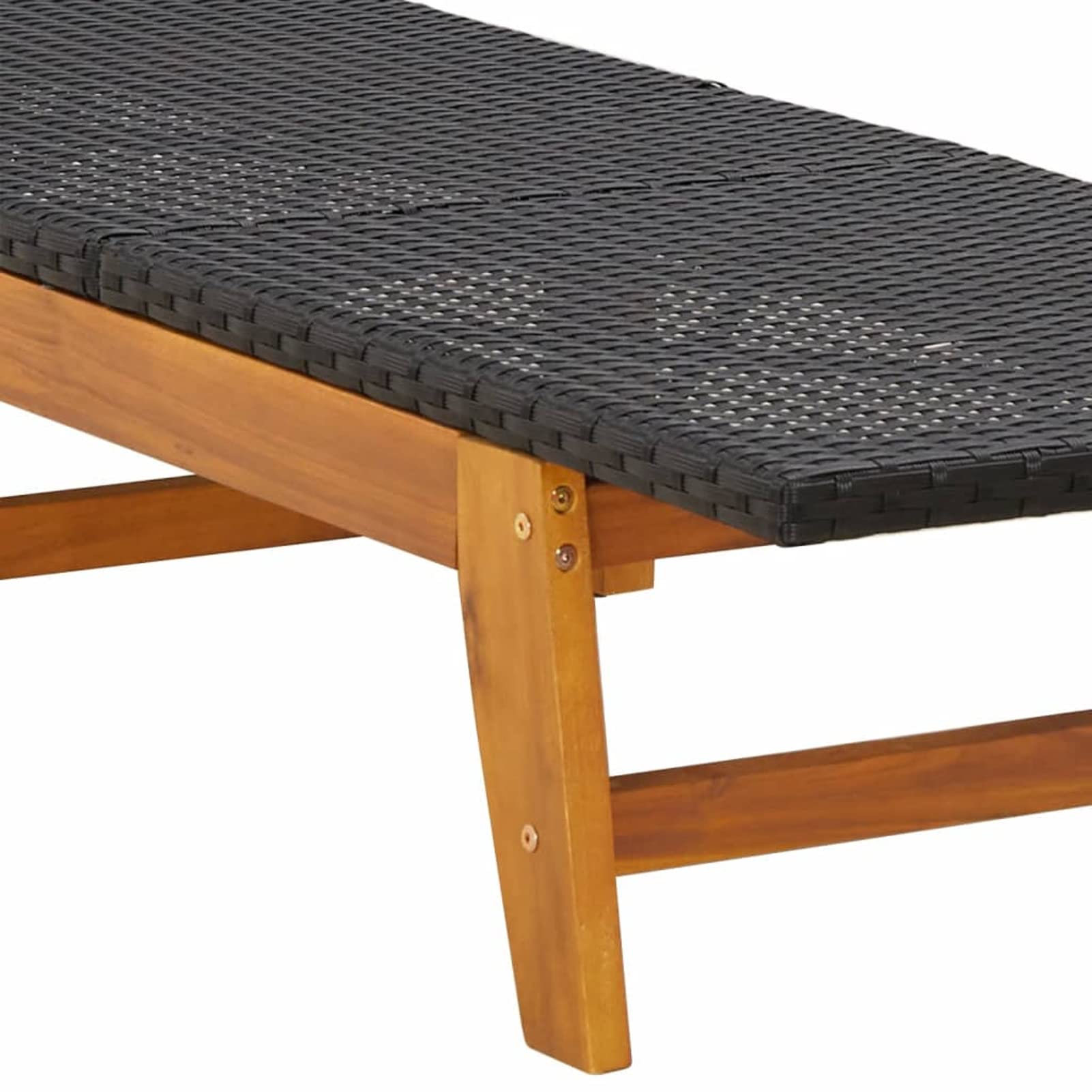 Tumbonas 2 uds ratán y Madera Maciza Acacia marrón y Negro, Tumbonas Jardin Exterior, Tumbona Piscina, Sun Lounger, Tumbonas De Jardin, Cama Jardin Exterior, Tumbona De Playa