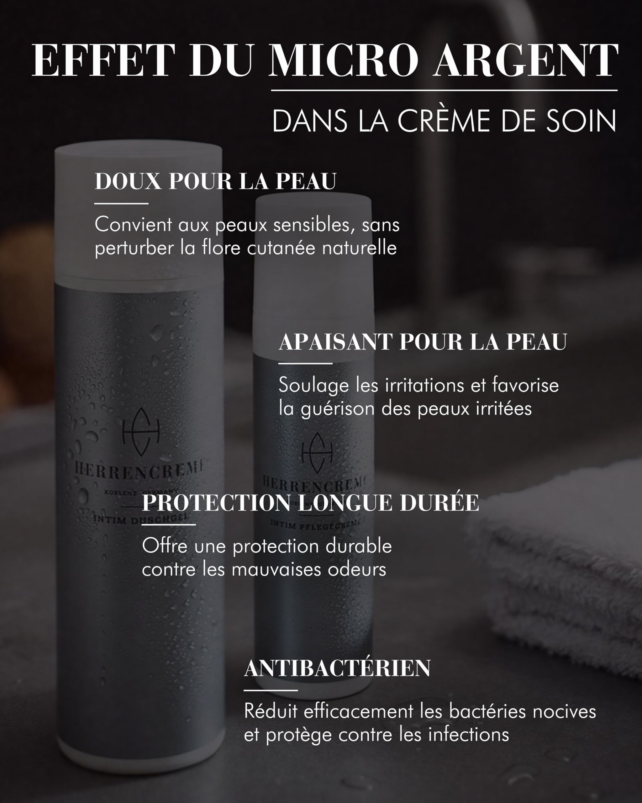 HERRENCREME Soin intime pour hommes 75 ml I Crème intime à base de nano-argent I Pour peau sèche & irritée I Soin intime développé par des urologues I Vegan & testé dermatologiquement