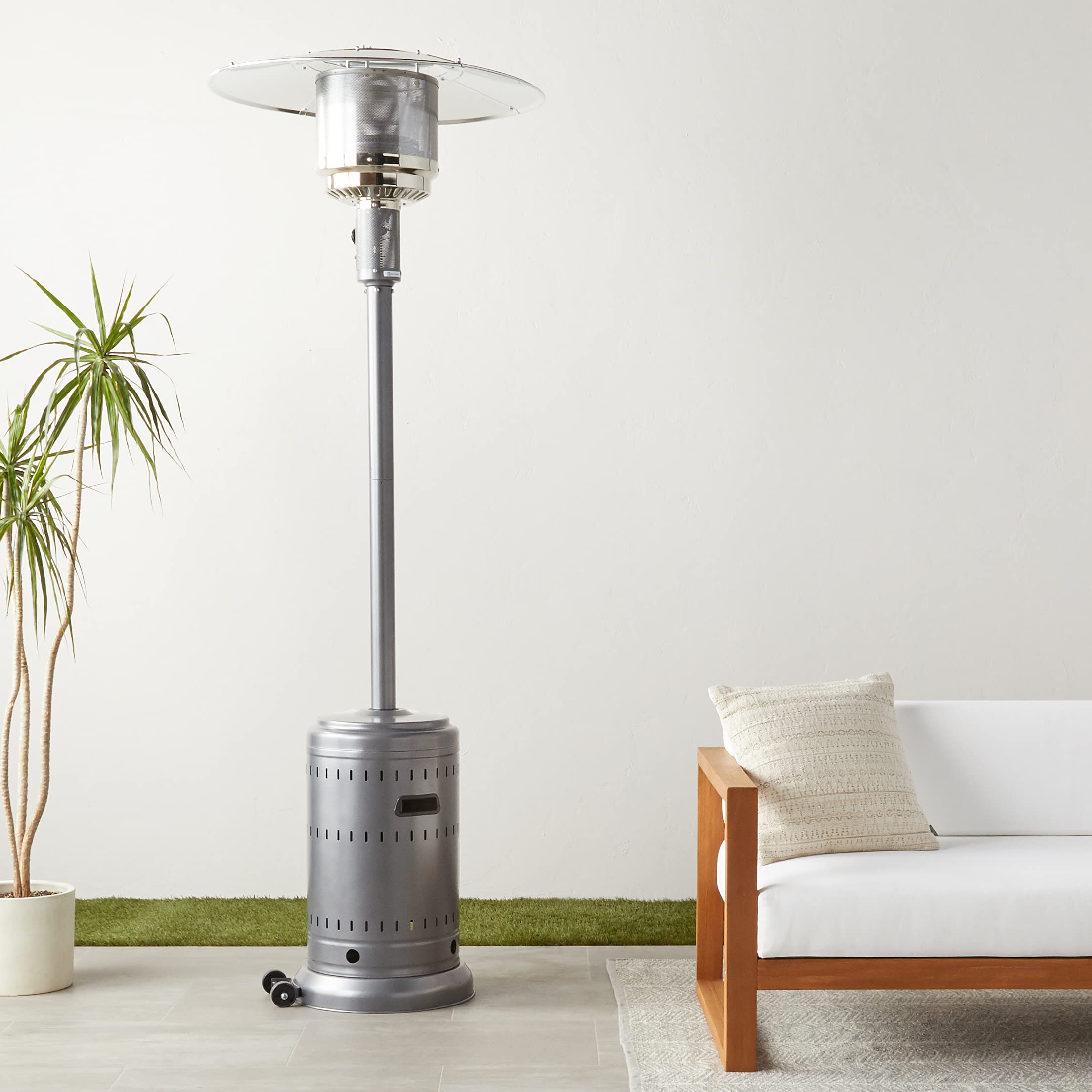 Amazon Basics 46,000 BTU Outdoor Propane Patio Heater with Wheels