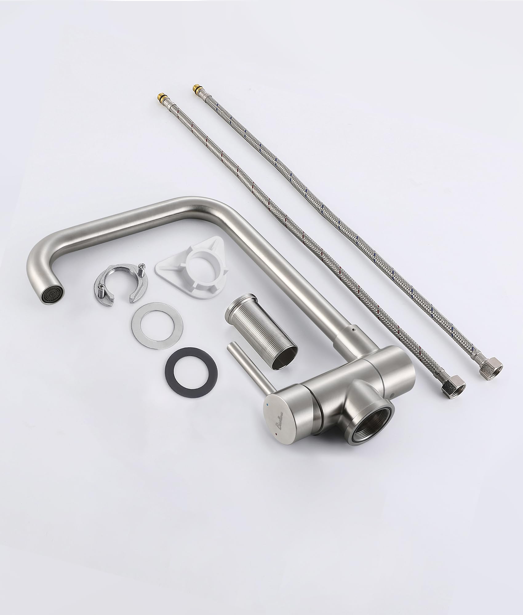 Wasserhahn Küche,vorfenster küchenarmatur klappbar，Hochdruck Kitchen Faucet 360°Drehbar Edelstahl Spültischarmatur Küchenspüle Armatur mit Brause Armatur und Mischbatterie-Langlebig